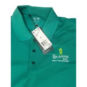NWT Adidas Mens XL Golf Polo Green Climalite SLN Tournament